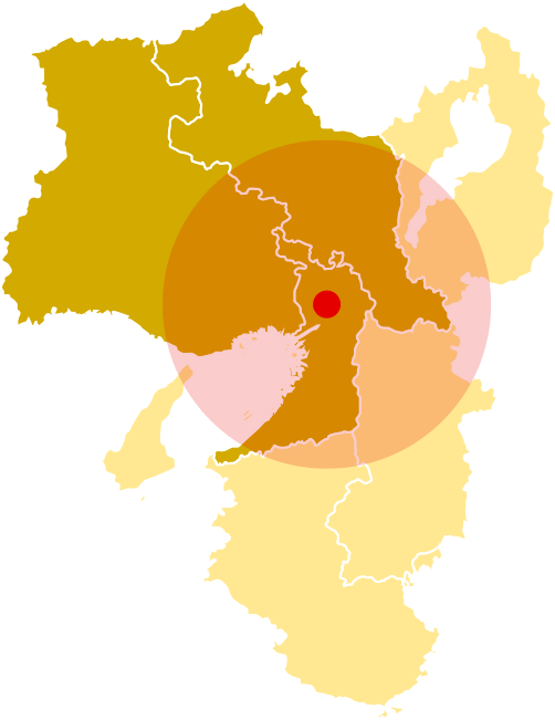 対応エリアの地図